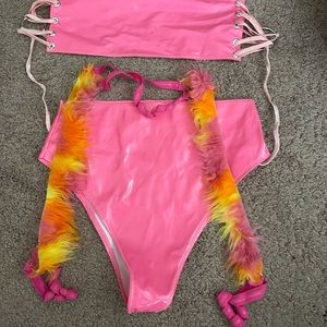 Euphoric rave wear Pink set